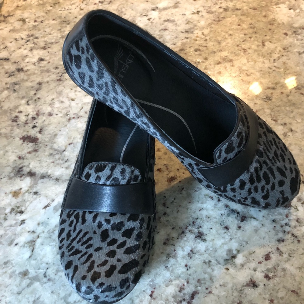 Dansko cheetah print loafers